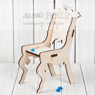 1343508 Кукольный стул из фанеры 4мм, 9х8х12,5 см (6900013435087)