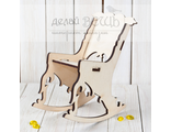 1343506 Кукольное кресло-качалка из фанеры 4мм, 11,5x8x13,2 см (6900013435063)